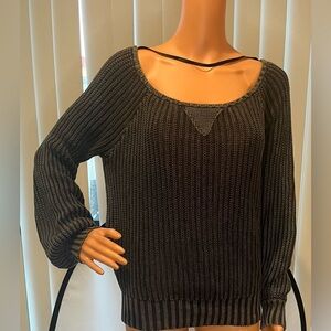 Charlotte Ronson Charcoal Knit Sweater